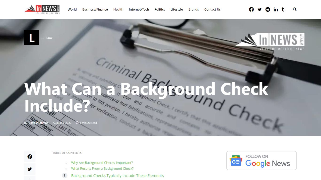 What Can a Background Check Include? - In NewsWeekly